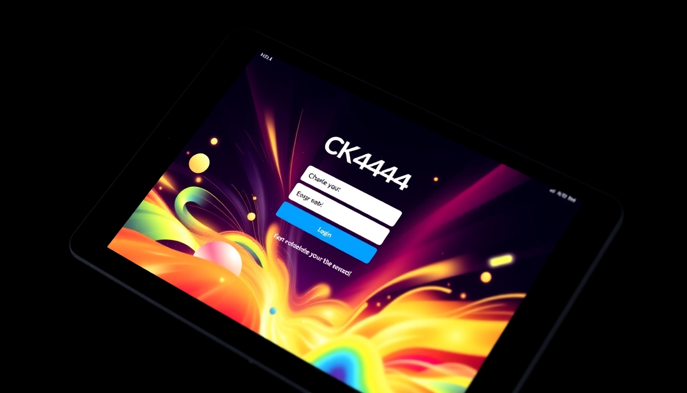 ck4444 com login: Bright, inviting interface showing easy login prompts for seamless access to gaming features.