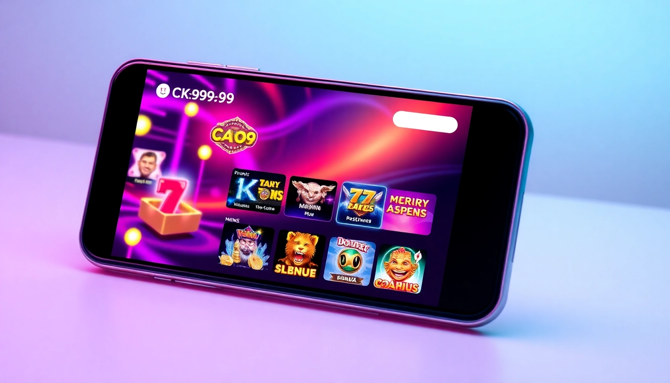 Screenshot of the ck999 app showing casino games on a mobile device for seamless gaming experience.