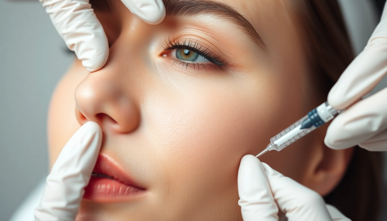 Experienced dermatologist performing a Botox Behandlung to reduce facial wrinkles with precision and care.